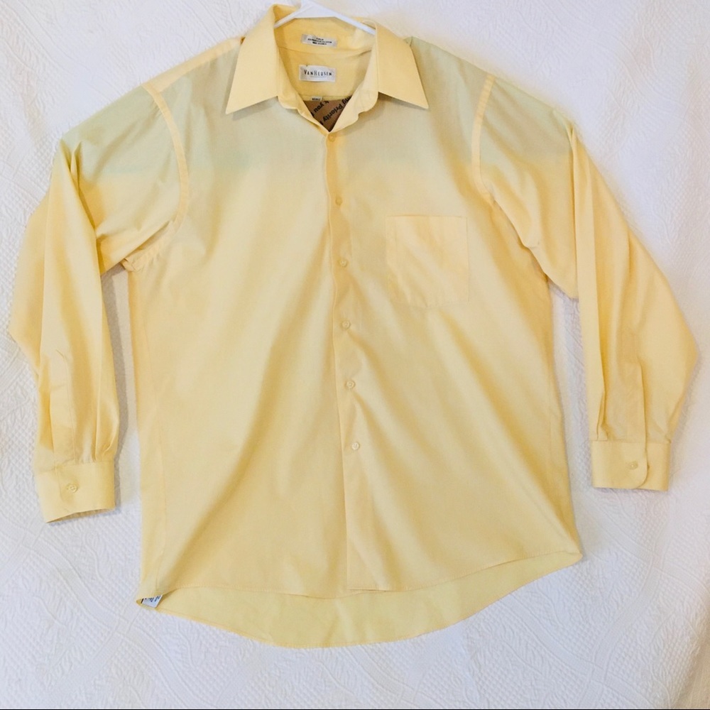 Men’s Yellow Button Down Dress Shirt